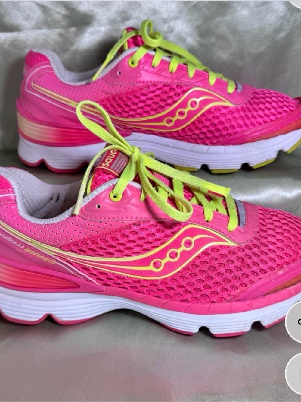 Saucony Women's Hot Pink Running Shoes with Neon Yellow Accents